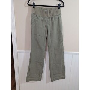 Gap Maternity Khaki Pants Size 2 Olive Green Straight Leg Stretch Belly Band
